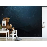 Abnehmbare Tapete Schälen Und Stick Wand Papier Wandbild - Vater Sohn Bär Beobachten Die Galaxie von DigitalIcons