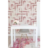 Pink London Metro Lines Tapete in Terrasse & Off White Farben/Minimal Design Abstraktes Muster Traditionelle Oder Abnehmbare von DigitalIcons