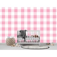 Rosa Gingham Wallpaper Schälen Und Stick Tapeten Abnehmbarer Für Interior Design Karierte Abnehmbare Tapete Niedlich von DigitalIcons