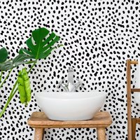 Schwarz & Weiß Mini Dalmatiner Speckle Wallpaper Wandbild von DigitalIcons