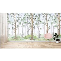Wieder Ablösbare Tapete Zum Abziehen Und Aufkleben - Wandbild Wald, Birken A201 von DigitalIcons