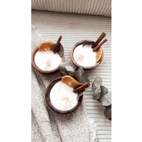 Selbstgemachte Kerzen in Akazien Schalen/ Aus Sojawachs/ Umweltfreundlich/ Kerzen/ Diy/ Geschenkidee von EsmeraldasLichtreise