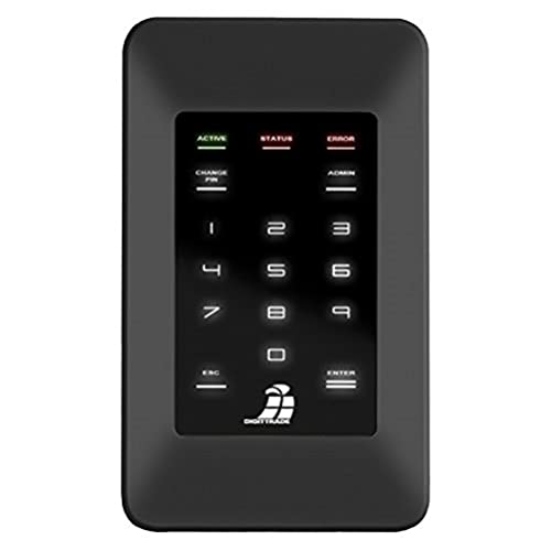 Digittrade HS256S 1TB SSD Externe Festplatte (6,35 cm (2,5 Zoll) USB 2.0) mit 256-Bit AES Hardware-Verschlüsselung, Smartcard und PIN schwarz von Digittrade