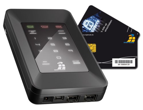 Digittrade HS256S Externe Festplatte 1TB 2,5 Zoll High Security Mobile HDD USB 2.0 mit 256-Bit AES Hardwareverschlüsselung, Smartcard & PIN 500GB, 2TB SSD von Digittrade