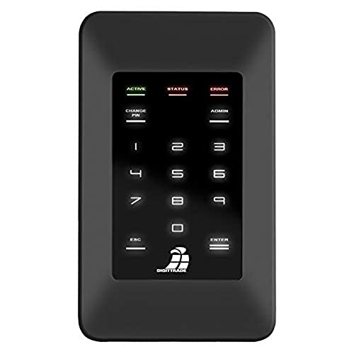 Digittrade HS256S Externe Festplatte SSD 2TB High Security Portable Samsung 850 (6,4 cm (2,5 Zoll), USB 2.0) 256-Bit Verschlüsselung, Smartcard & PIN von Digittrade