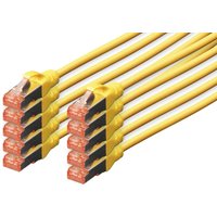 DIGITUS Professional Patch-Kabel RJ-45 (M) zu RJ-45 (M) 50 cm, gelb 10 Stück von Digitus
