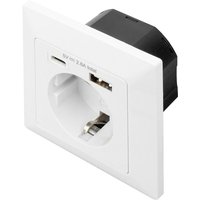 Digitus - DA-70615 Unterputz-Steckdose mit usb Weiß von Digitus