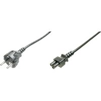 Strom Anschlusskabel [1x Schutzkontakt-Stecker - 1x Kleeblatt-Buchse C5] 1.20 m Schwarz - Digitus von Digitus