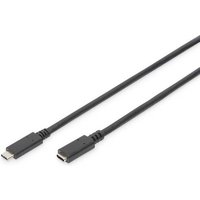 Digitus USB-Kabel USB 2.0 USB-C® Stecker, USB-C® Buchse 2.00m Schwarz Flexibel, Folienschirm, Gefl von Digitus
