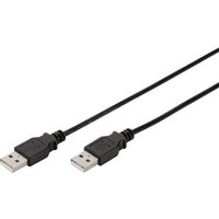 Digitus USB-Kabel USB 2.0 USB-A Stecker, USB-A Stecker 1.80m Schwarz doppelt geschirmt AK-300101-018 von Digitus