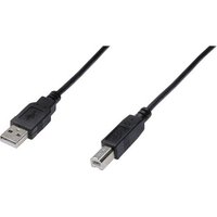 Digitus USB-Kabel USB 2.0 USB-A Stecker, USB-B Stecker 3.00m Schwarz AK-300105-030-S von Digitus