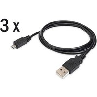 Digitus USB-Kabel USB 2.0 USB-A Stecker, USB-Micro-B Stecker 1.00m Schwarz Flexibel, Folienschirm, G von Digitus