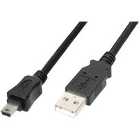 Digitus USB-Kabel USB 2.0 USB-A Stecker, USB-Mini-B Stecker 1.80m Schwarz mit OTG-Funktion AK-300108 von Digitus