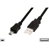 Digitus USB-Kabel USB 2.0 USB-A Stecker, USB-Mini-B Stecker 3.00m Schwarz Rund, doppelt geschirmt AK Digitus USB-Kabel USB 2.0 USB-A Stecker, USB-Mini-B Stecker 3.00m Schwarz Rund, doppelt geschirmt AK von Digitus