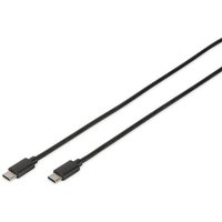 Digitus USB-Kabel USB 2.0 USB-C® Stecker, USB-C® Stecker 1.80m Schwarz Rund, beidseitig verwendbar von Digitus