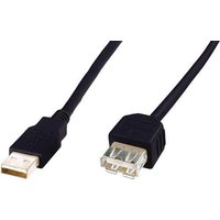Digitus USB-Kabel USB 2.0 USB-A Stecker, USB-A Buchse 3.00m Schwarz AK-300202-030-S von Digitus