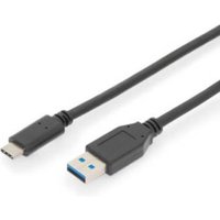 Digitus USB-Kabel USB 3.2 Gen1 (USB 3.0 / USB 3.1 Gen1) USB-C® Stecker, USB-A Stecker 1.00m Schwarz von Digitus