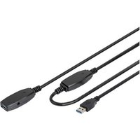 Digitus USB-Kabel USB 3.2 Gen1 (USB 3.0 / USB 3.1 Gen1) USB-A Stecker, USB-A Buchse 10.00m Schwarz G von Digitus