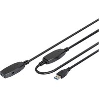 Digitus USB-Kabel USB 3.2 Gen1 (USB 3.0 / USB 3.1 Gen1) USB-A Stecker, USB-A Buchse 15.00 m Schwarz von Digitus