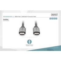 Digitus USB-Kabel USB 3.2 Gen1 (USB 3.0 / USB 3.1 Gen1) USB-C®, USB-C® Stecker 1.00m Schwarz Flexi von Digitus