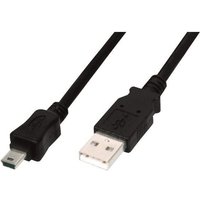 Digitus - USB-Kabel usb 2.0 usb-a Stecker, USB-Mini-B Stecker 3.00 m Schwarz Rund, doppelt geschirmt a von Digitus