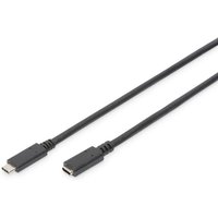 Digitus - USB-Kabel usb 2.0 usb-c® Stecker, usb-c® Buchse 2.00 m Schwarz Flexibel, Folienschirm, Gefle von Digitus