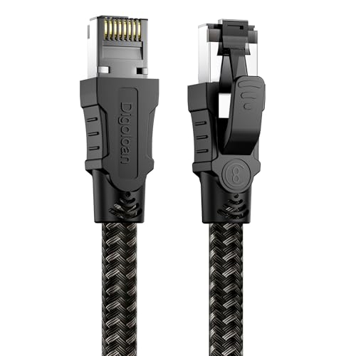 Lan Kabel 10meter, Cat8 Netzwerkkabel 40Gbps 2000MHz Hochgeschwindigkeits Gigabit S/FTP Ethernet Kabel, Nylon-Gewebe Internet Patchkabel, RJ45-Stecker für Ps5,Router,TV,Modem, Schneller als Cat6/Cat7 Lan Kabel 10meter, Cat8 Netzwerkkabel 40Gbps 2000MHz Hochgeschwindigkeits Gigabit S/FTP Ethernet Kabel, Nylon-Gewebe Internet Patchkabel, RJ45-Stecker für Ps5,Router,TV,Modem, Schneller als Cat6/Cat7 von Digoloan