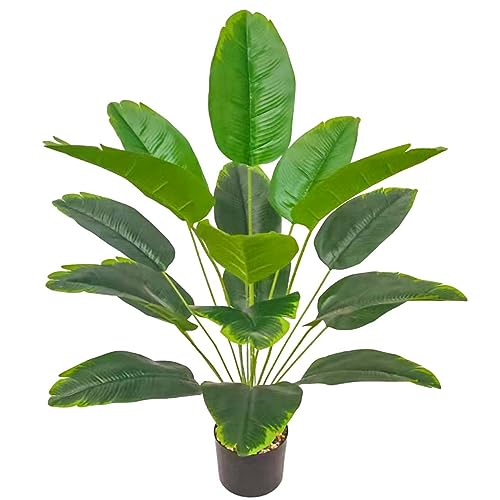 Dihope Kunstpflanzen Groß 82 cm Künstlicher Bananenbaum Pflanze 18 Zweige im Topf Hawaii Grün Fake Plant Künstliche Pflanze für Schlafzimmer Büro Garten Hochzeit Party Deco von Dihope