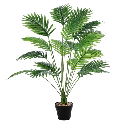 Dihope Kunstpflanzen Groß 84 cm Areca Palme Palme 18 Zweige im Topf Hawaii Grün Fake Plant Künstliche Pflanze für Schlafzimmer Büro Garten Hochzeit Party Deco von Dihope