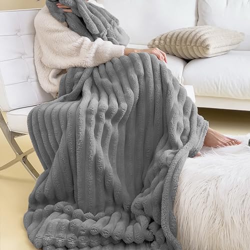 Dihope Kuscheldecke Flauschig Decke Fleecedecke,Wohndecken Couchdecke Flauschig Überwurf Mikrofaser Tagesdecke Sofadecke Blanket Für Bett Sofa Schlafzimmer Büro (Silbergrau,120X200cm) von Dihope