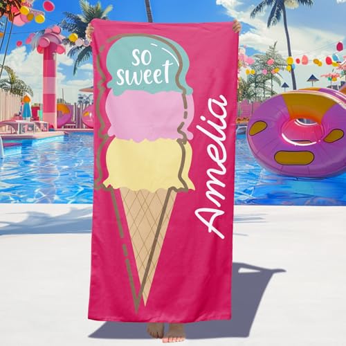 Dihope Strandtuch Personalisiert mit Namen Sandfreies Microfaser Handtücher Badetuch Groß Schnelltrocknend Stranddecke für Kinder, Teenager, Erwachsene,EIS Dihope Strandtuch Personalisiert mit Namen Sandfreies Microfaser Handtücher Badetuch Groß Schnelltrocknend Stranddecke für Kinder, Teenager, Erwachsene,EIS von Dihope