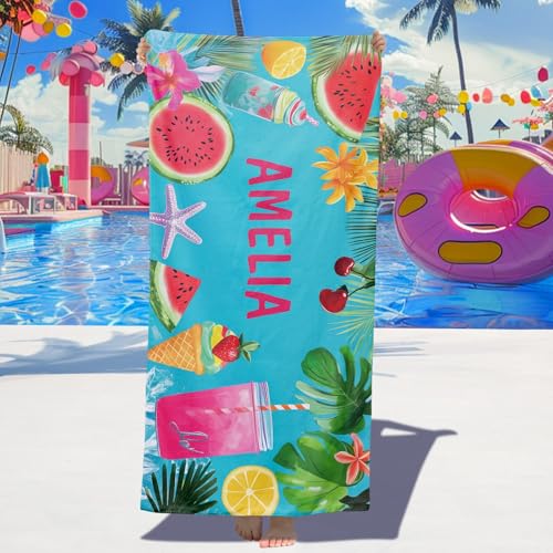Dihope Strandtuch Personalisiert mit Namen Sandfreies Microfaser Handtücher Badetuch Groß Schnelltrocknend Stranddecke für Kinder, Teenager, Erwachsene,Obst Dihope Strandtuch Personalisiert mit Namen Sandfreies Microfaser Handtücher Badetuch Groß Schnelltrocknend Stranddecke für Kinder, Teenager, Erwachsene,Obst von Dihope