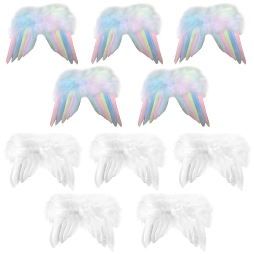 10 Stück weiße Bunte Feder Weihnachtsbaumschmuck 18 * 14 cm Weihnachtsfedern weiße Engelsflügel für Weihnachtsbaumschmuck DIY Handwerk Hochzeit von DiiWmme
