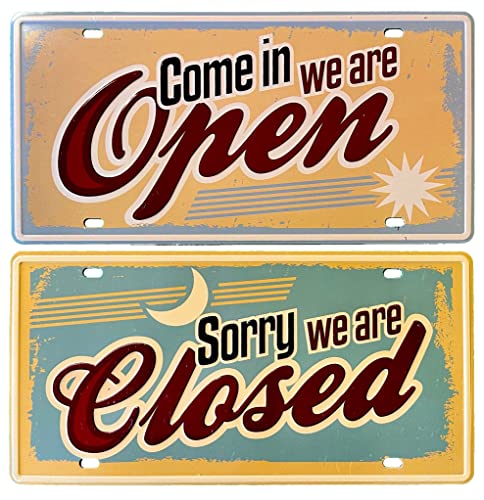 DiiliHiiri 2 x offene / geschlossene Platten für Bar, Kneipe, Café oder Friseursalon, Blechschild, zum Aufhängen, ideal für die Anzeige, ob Sie geöffnet oder geschlossen sind, 30 x 15 cm (2651-33-34) DiiliHiiri 2 x offene / geschlossene Platten für Bar, Kneipe, Café oder Friseursalon, Blechschild, zum Aufhängen, ideal für die Anzeige, ob Sie geöffnet oder geschlossen sind, 30 x 15 cm (2651-33-34) von DiiliHiiri