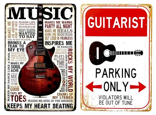 DiiliHiiri Poster Geschenk für Gitarristen und Musiker, 30 x 20 cm, Dekoration für Proberäume, Schild für elektrische Gitarre, dekoratives Schild für Vinyl-Fans | Musikschild (2635-245-280) von DiiliHiiri