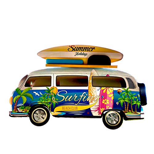 DiiliHiiri Retro-Schild Vintage Surfende Dekoration Hippie Surf Van Metallschild Handwerksania Zubehör Heimdekoration - Surfing Beach Club von DiiliHiiri