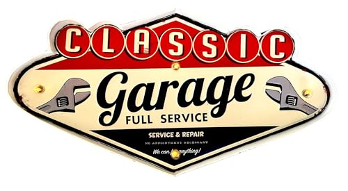 Leuchtschild Willkommen Retro-Schild Wandschild im Vintage-Stil LED Schild für Garage Menschenhöhle Pub Dekoschild Zubehör für Wohnkultur 50er Jahre Haus Dekoration Retro Leuchtkasten Metallhandwerk von DiiliHiiri