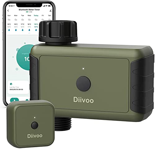 Diivoo Bewässerungscomputer WLAN, Bewässerungsuhr mit Zeitschaltuhr & Alexa & Smart APP, Automatische Bewässerung Zeitschaltuhr mit Regenverzögertem/Manuellem & Automatischem Modus für Rasen Garten von Diivoo
