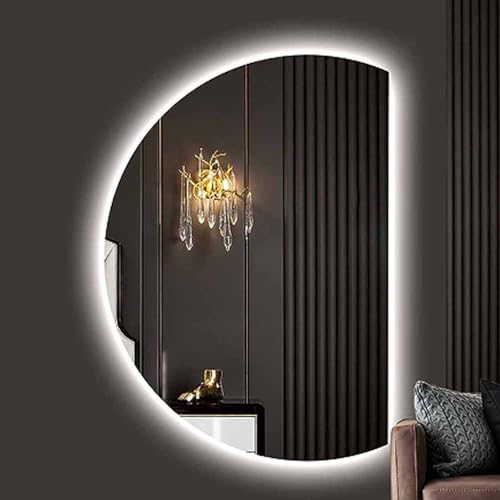 Dijateman 130cm Groß Beschlagfrei Spiegel Bad mit Touch-Schalter, 120cm Modern Intelligent 3 Farben Kosmetikspiegel, 110cm Dimmbar HD Spiegel(Right Cut,39''x28'') von Dijateman