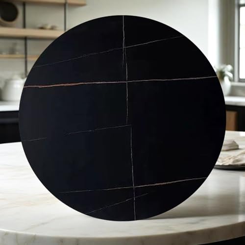 Dijateman Großer Lazy Susan Drehplatte, Schwerlast Marmor Runder Servierplatte Teller, 360° Drehbar rutschfeste Haushaltsdienste Tablett, Pflegeleicht(Black Gold,36'') von Dijateman