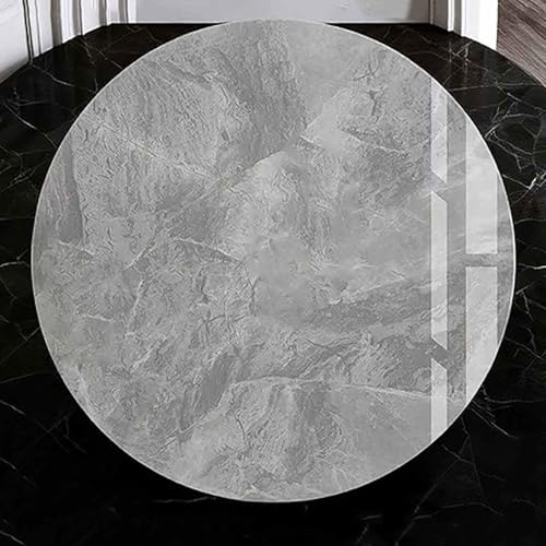 Dijateman Großer Lazy Susan Drehtablett, Küchen Organizer Tablett, Drehplatte aus Marmor für Tischplatte, 360° Drehbar vielseitig Servierplatte Teller, für Küchen-esstisch(Light Gray,70cm) von Dijateman