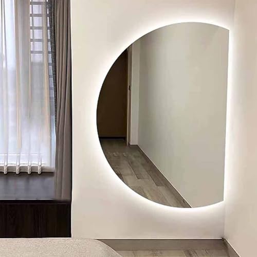 Dijateman Wandmontage HD Makeup Spiegel mit 3 Lichtfarbe LED Einstellbar, Rahmenloser Beschlagfrei Spiegel Bad mit Touch-Schalter, Heimdekoration(Cut Right,43in) von Dijateman