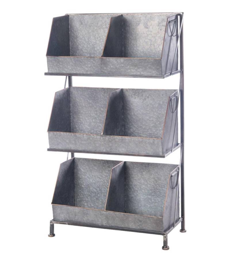 Dijk Natural Collection Regal 6 Fächern 62x24x107cm grau von dijk ohg