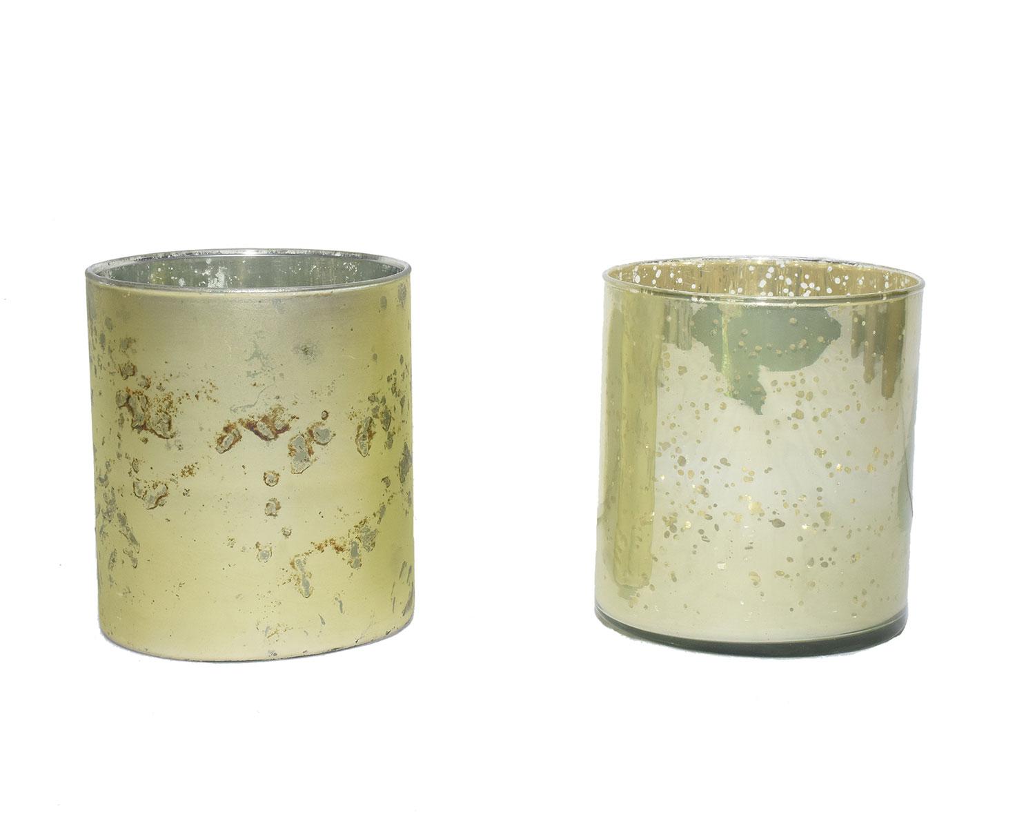 Dijk Natural Collection Windlicht Kerzenhalter Glas 10x10x12 cm 2er Set antik grün von dijk ohg
