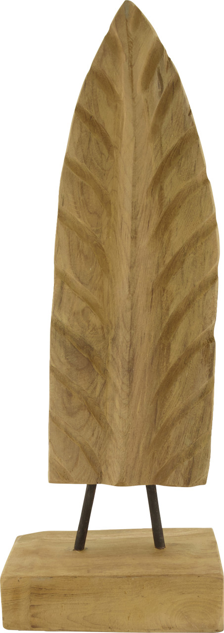 Dijk Statue Blatt Teak 18 x 12 x 48 cm von Dijk Natural