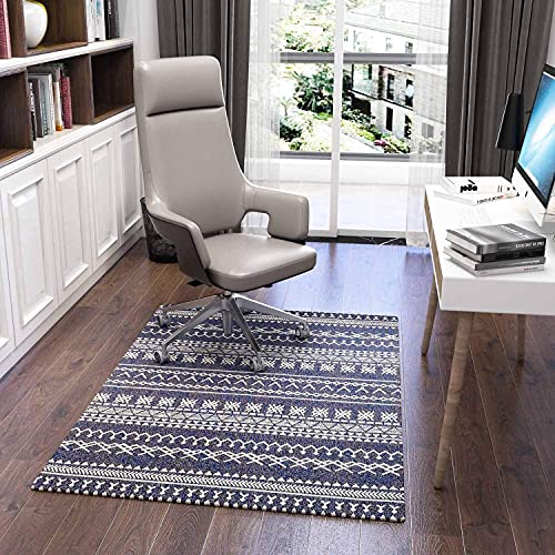 Luxus Bürostuhlmatte für Teppichboden Hochflor, Schreibtischstuhlmatte Hartholzböden, 136x100cm Stuhlmatte Teppichschutz für Home Office, schützt Hartholzböden, Anti-Rutsch- und Stoppgeräusch, Morocco von Dikilong