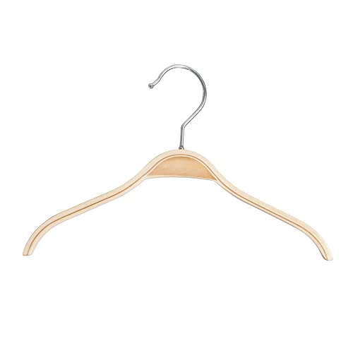 100er Set Schichtholzbügel ohne Steg Natur klar lackiert drehbarer Haken Kleiderbügel Holzbügel Garderobenbügel Ladenausstattung (38 cm) von Dila GmbH