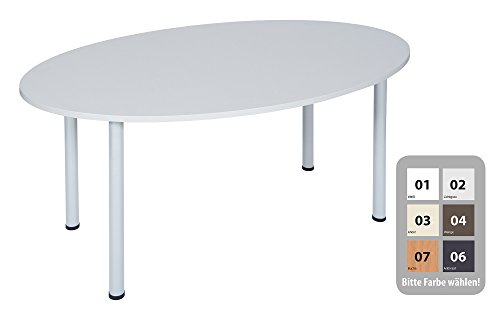 Dila GmbH Besprechungstisch Schreibtisch Konferenztisch Oval Tisch Büromöbel Schreibtische (Ahorn, 160 x 100) von Dila GmbH