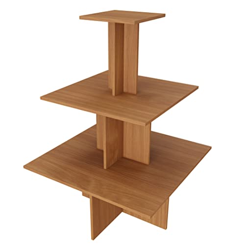 Dila GmbH Pyramidentisch New York Verkaufstisch aus Holz Verkaufsregal 3 Ebenen Gesamthöhe 135 cm (buche) von Dila GmbH
