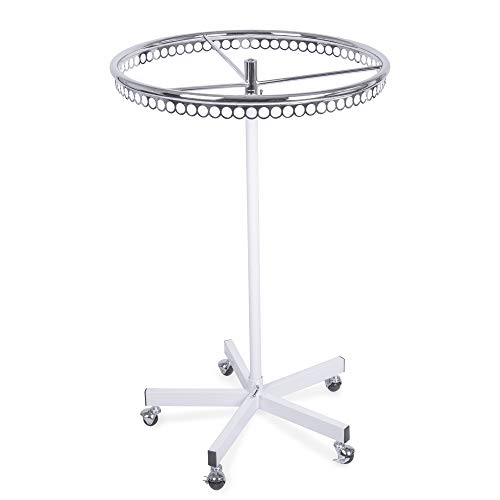 Dila GmbH Rollbarer Rundständer Ringständer Kleiderständer höhenverstellbar Stabiler 5 Stern Fuß weiß lackiert von Dila GmbH